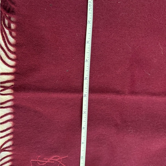 YSL BURGUNDY WINE SCARF 12 x 70. Wool and cashmere. - Picture 10 of 10